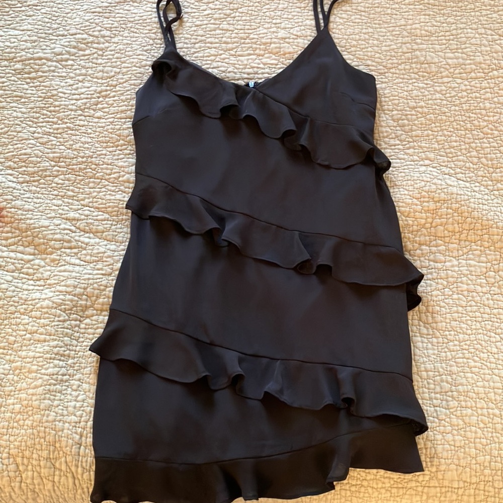 🎉 3/$15 Le Lis Black Ruffle Mini Dress Sz L